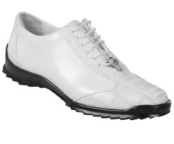 Los Altos Genuine Ostrich Leg Patch Design White Sneaker -Suit Discount Store LSA C091928 60989.1598168782