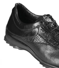 Los Altos Genuine Caiman Croc Tail Black Sneaker -Suit Discount Store LSA ZC090105 4 75051.1598331949