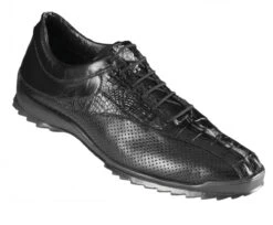 Los Altos Genuine Caiman Croc Tail Black Sneaker