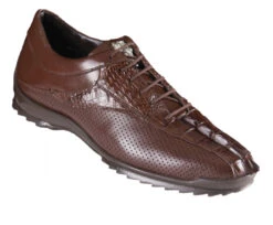 Los Altos Genuine Caiman Croc Tail Brown Sneaker