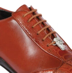 Los Altos Genuine Ostrich Leg Patch Design Cognac Sneaker -Suit Discount Store LSA ZC091903 2 10243.1598208769