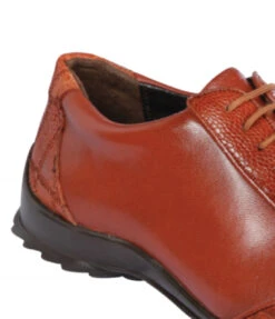 Los Altos Genuine Ostrich Leg Patch Design Cognac Sneaker -Suit Discount Store LSA ZC091903 4 06563.1598208769