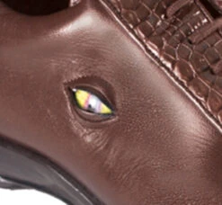 Los Altos Genuine Caiman Croc Patch Design Brown Sneaker -Suit Discount Store LSA ZC092907 5 62519.1598546793