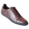 Los Altos Genuine Ostrich Quill Brown Sneaker