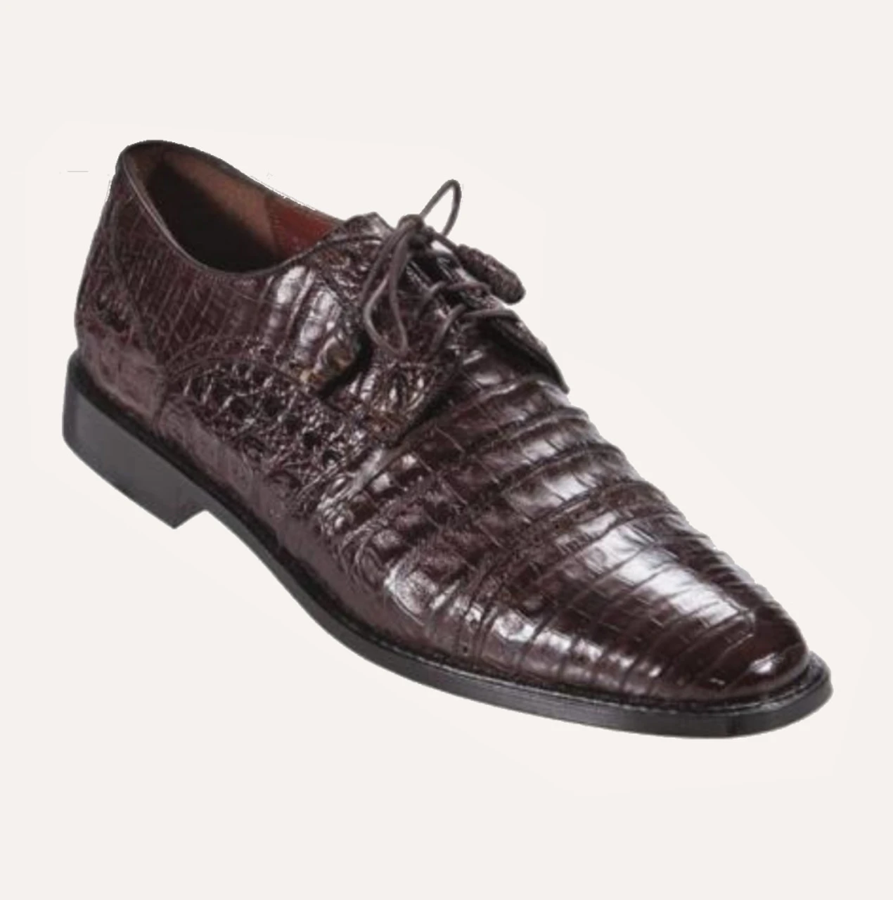 Los Altos Genuine Caiman Belly Cap Toe Dress Shoe - Black 4 Los Altos Genuine Caiman Belly Cap Toe Dress Shoe - Black - Image 4