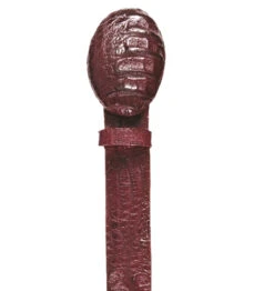 Los Altos Genuine Caiman Croc Hornback Western Fashion Belt - Burgundy