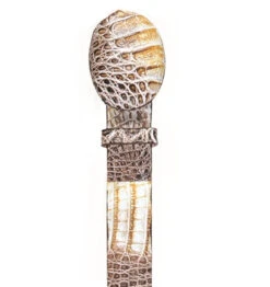 Los Altos Genuine Caiman Croc Hornback Western Fashion Belt - Natural