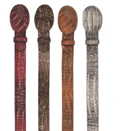 Los Altos Genuine Caiman Croc Belly Western Fashion Tonal Belt