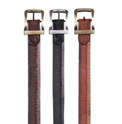 Los Altos Genuine Shark Skin And Braided Leather Belt