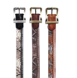 Los Altos Genuine Python Skin & Braided Leather Belt