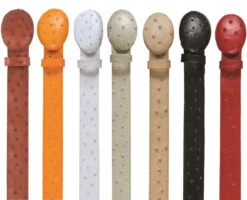 Los Altos Leather Ostrich Quill Print Western Fashion Belt