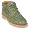 Los Altos Genuine Caiman & Ostrich Quill Casual Ankle Boot - Green