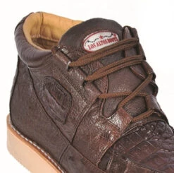 Los Altos Genuine Caiman & Ostrich Quill Casual Ankle Boot - Brown -Suit Discount Store LSAL ZA050207 2 66112.1612125838