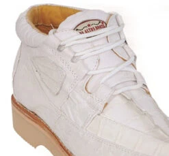 Los Altos Genuine Caiman & Ostrich Quill Casual Ankle Boot - White -Suit Discount Store LSAL ZA050228 2 47121.1612122021