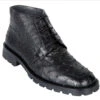 Los Altos Genuine Black Ostrich Quill Ankle Boot