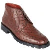 Los Altos Genuine Brown Ostrich Quill Ankle Boot