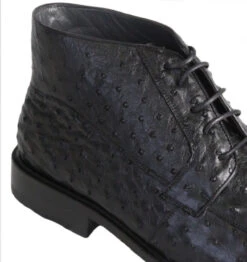 Los Altos Genuine Ostrich Quill Ankle Boot - Black -Suit Discount Store LSAL ZA20603LTH 05 2 77164.1610747375