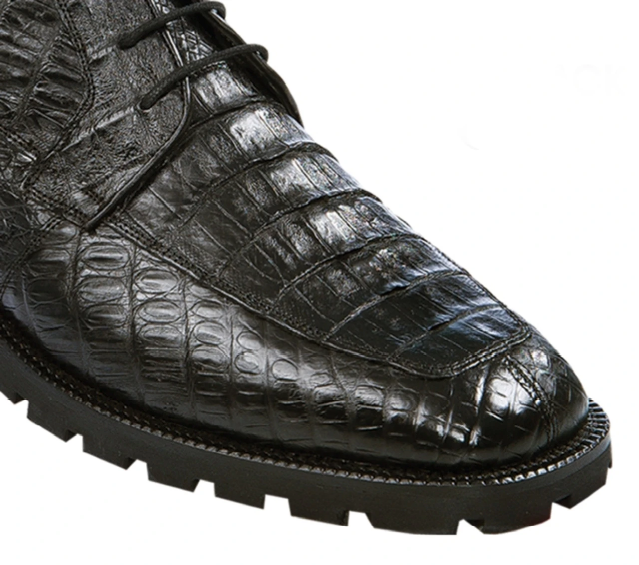 Los Altos Genuine Black Caiman Belly Ankle Boot 4 Los Altos Genuine Black Caiman Belly Ankle Boot - Image 4