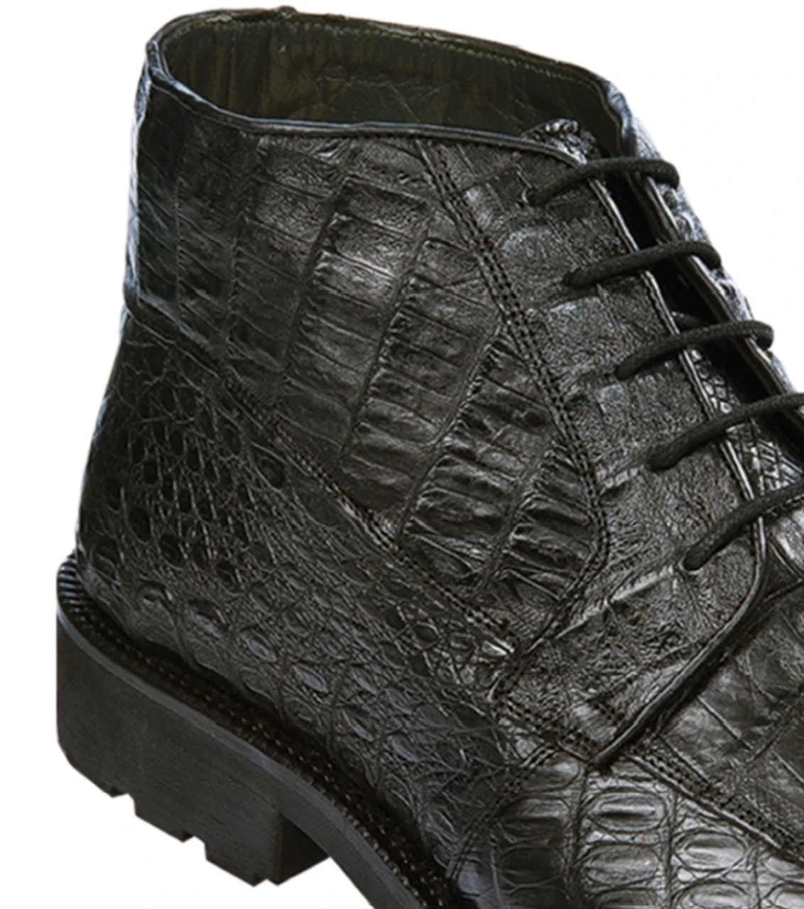 Los Altos Genuine Black Caiman Belly Ankle Boot 2 Los Altos Genuine Black Caiman Belly Ankle Boot - Image 2