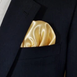 Light Gold Satin Pre-Folded Pocket Square Insert