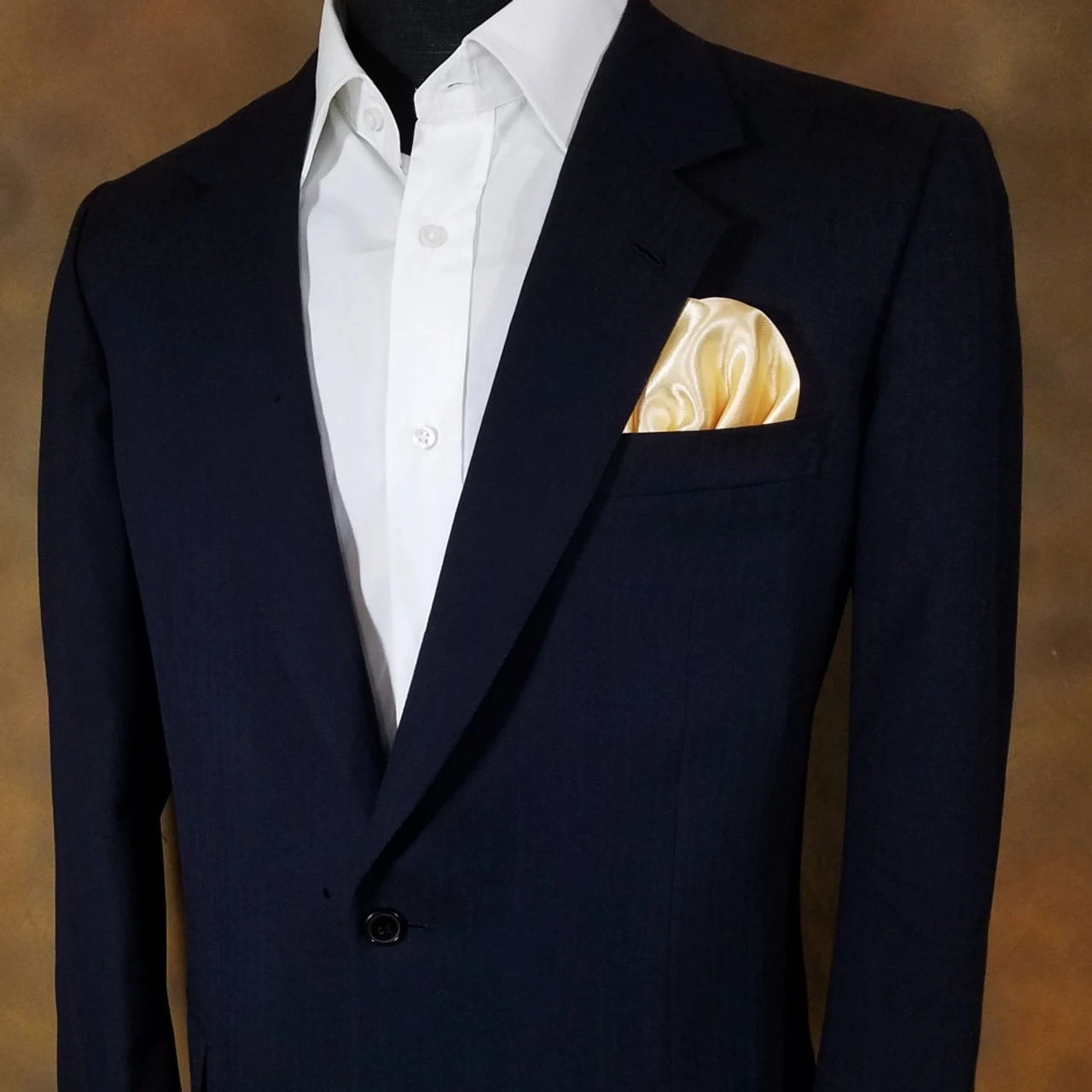 Light Gold Satin Pre-Folded Pocket Square Insert 2 Light Gold Satin Pre-Folded Pocket Square Insert - Image 2