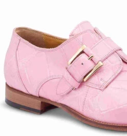Mauri Pink Genuine Alligator Monk Buckle Dress Shoe -Suit Discount Store MRI SH 4853 P 2 33029.1668279193
