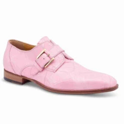 Mauri Pink Genuine Alligator Monk Buckle Dress Shoe