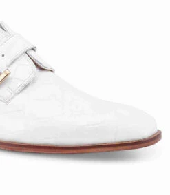 Mauri White Genuine Alligator Monk Buckle Dress Shoe -Suit Discount Store MRI SH 4853 WH 3 28739.1668279909