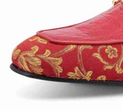 Mauri Genuine Alligator & Fabric Red Sandal - Mule Shoe -Suit Discount Store MRI SH 4976 R 2 74865.1668290178