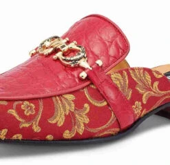 Mauri Genuine Alligator & Fabric Red Sandal - Mule Shoe -Suit Discount Store MRI SH 4976 R 3 97041.1668290178