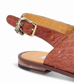 Mauri Genuine Alligator With Logo Brown Sandal -Suit Discount Store MRI SH 5129 BR 3 39500.1668370302