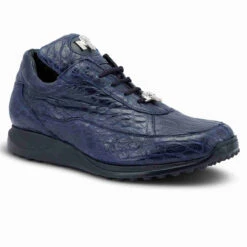 Mauri Genuine 100% Alligator Italian Sneaker - Dark Blue
