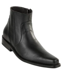 Original Michel Boot Co. Nappa Leather Side Zip Snub Toe Ankle Boot