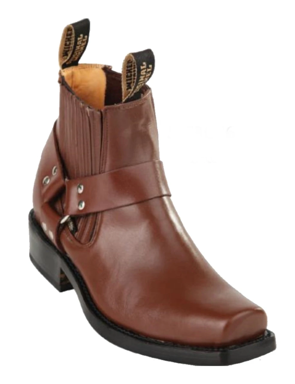 Original Michel Boot Co. Nappa Leather Snub Toe Biker Ankle Boot - Leather Sole 1 Original Michel Boot Co. Nappa Leather Snub Toe Biker Ankle Boot - Leather Sole