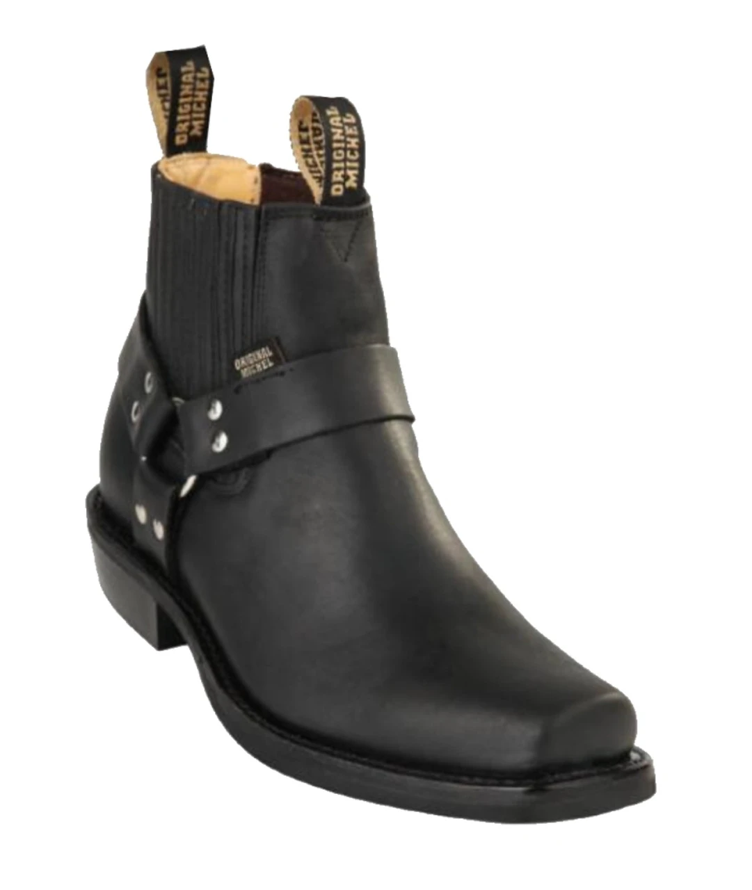 Original Michel Boot Co. Leather Snub Toe Biker Ankle Boot - Rubber Sole 1 Original Michel Boot Co. Leather Snub Toe Biker Ankle Boot - Rubber Sole