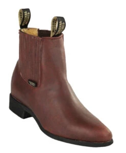 Original Michel Boot Co. Grasso Finish Leather Charro Ankle Boot - Rubber Sole -Suit Discount Store ORB H64 LTH BR 27714.1520459932