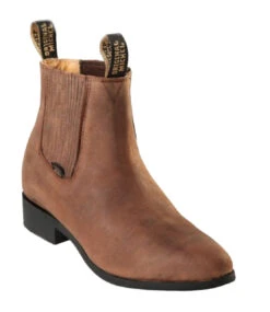 Original Michel Boot Co. Suede Charro Ankle Boot - Rubber Sole -Suit Discount Store ORB H64 SU BR 52922.1520536301