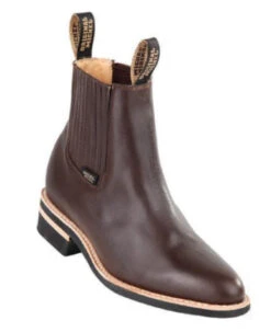 Original Michel Boot Co. Grasso Finish Leather Charro Ankle Boot - Natural Edge Rubber Sole