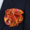 Antonio Ricci 2-in-1 Pouf Round Pocket Square - Orange Swirl