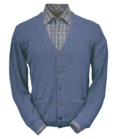 Peru Unlimited Baby Alpaca And Wool Cardigan Sweater - Sky Heather