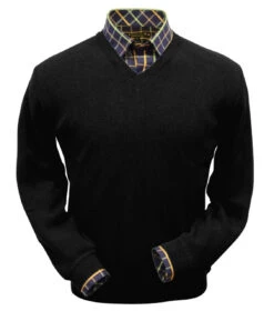 Peru Unlimited Baby Alpaca And Wool V-Neck Sweater - Black