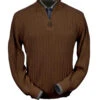 Peru Unlimited Baby Alpaca And Wool Half Zip Sweater - Dark Brown Heather
