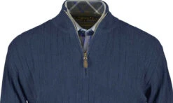 Peru Unlimited Baby Alpaca And Wool Half Zip Sweater - Denim Blue -Suit Discount Store PRU BAZM 110 DNBL 2 07539.1546197076