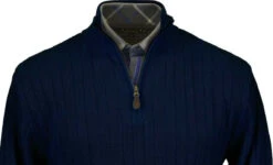 Peru Unlimited Baby Alpaca And Wool Half Zip Sweater - Navy -Suit Discount Store PRU BAZM 110 NV 2 72681.1546118855