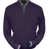 Peru Unlimited Baby Alpaca And Wool Half Zip Sweater - Plum Heather