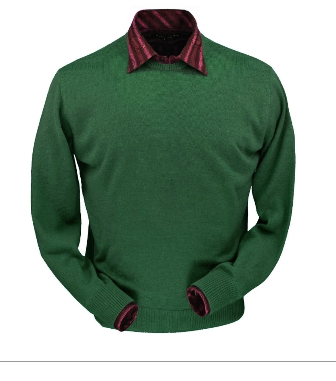 Peru Unlimited Pima Cotton Crew Neck Sweater - Pebble Green 1 Peru Unlimited Pima Cotton Crew Neck Sweater - Pebble Green