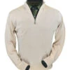 Peru Unlimited 100% Royal Alpaca Contrast Half Zip Sweater - Natural