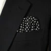 Black Polka Dots - 100% Cotton Pre-Folded Pocket Square Insert