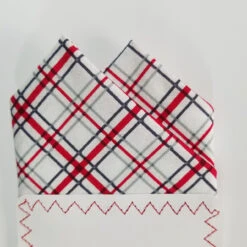 100% Cotton Pre-Folded Pocket Square Handkerchief Insert - Red & Grey Plaid -Suit Discount Store Red Grey Plaid 4 25184.1684778948