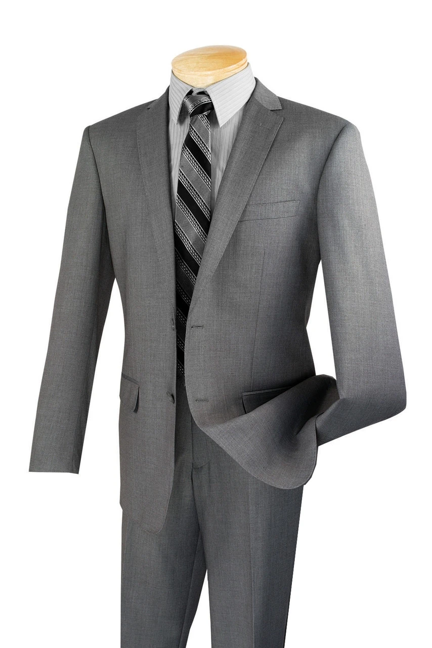 Vinci 2-Button Grey Classic Suit - Slim Fit